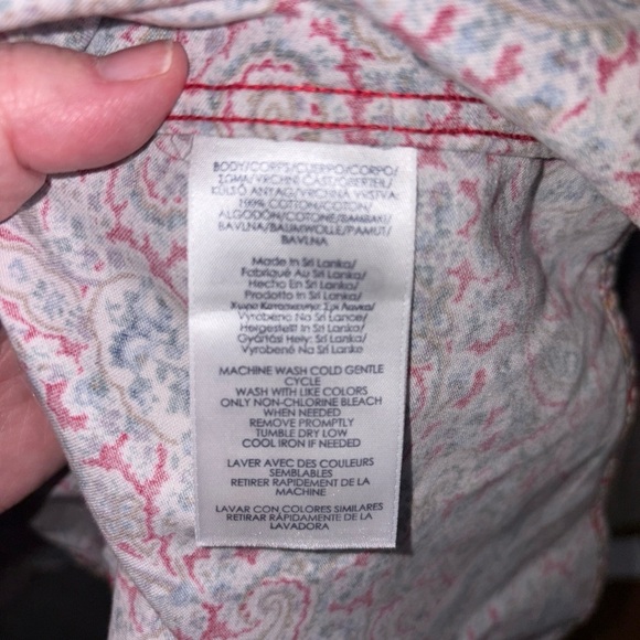 Chaps Women’s  Paisley Print Button-Down Shirt 3X No Iron Cotton Top - Picture 13 of 15